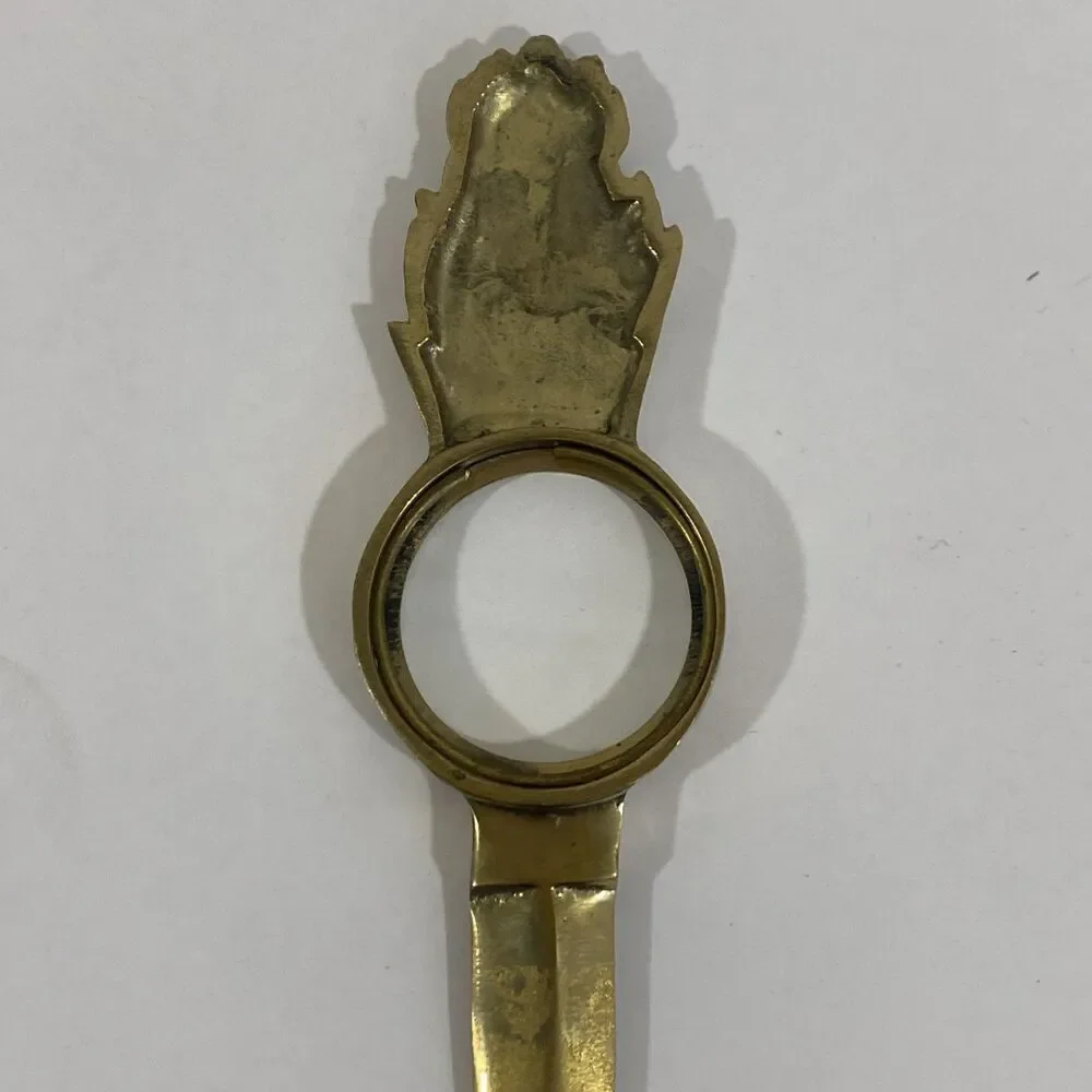 Vintage Brass Midcentury Pineapple Letter‎ Opener With Magnifying Glass 10.5”